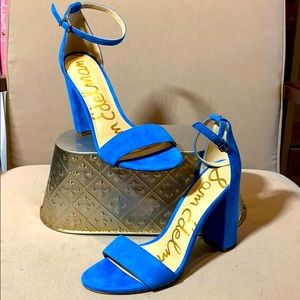 Sam Edelman Yaro Block Heels in Vibrant Blue